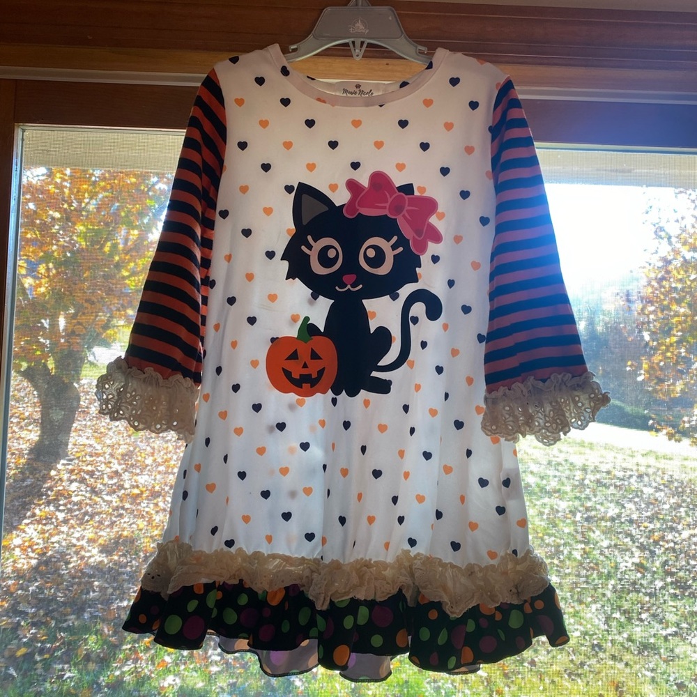 Girl’s 4T Halloween Dress Black Cat Marie Nicole Boutique